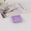 Macro detail of a lavender miniature resin woven basket for DIY crafts and decor - Square Purple