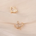Makroaufnahme vergoldeter Halbkreis-Kristallanhänger mit zwei Ösen für DIY-Schmuck - 16*16mm / Transparent (5#)