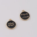 Détails de pendentifs Verseau or et noir pour la création de bijoux DIY personnalisés - Verseau / Noir