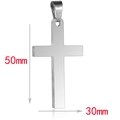 Gepolijste roestvrijstalen kruishanger met exacte afmetingen van 50mm bij 30mm - Kruis 53-30 (Alleen Hanger) / Staalkleur