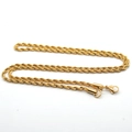 Elegante gouden gedraaide touwketting voor dames met een stevige karabijnsluiting - 45cm / 3mm Breedte / Goud