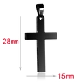 Minimalistische zwarte roestvrijstalen kruishanger ketting met 28mm bij 15mm maten - Kruis 28-15 (Alleen Hanger) / Zwart