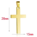 Minimalistische gouden roestvrijstalen kruis hanger ketting, maten 28mm bij 15mm - Kruis 28-15 (Alleen Hanger) / Goud