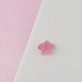Pink frosted star candy resin charm for DIY hair accessories and phone case decor - Rose Red Star Style
