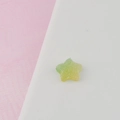 Star shaped gummy resin accessory with green yellow gradient and sugar coating texture - Yellow Star Style