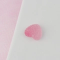 Pink heart-shaped resin cabochon with sugar scrub texture for DIY jewelry making - Large Pink Heart Style