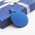 Pendentif rond en acier inoxydable bleu pour colliers DIY ou étiquettes d'identité - Cercle Intérieur 28-28 Bleu