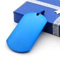 Blauer Edelstahl Militär-Erkennungsmarke-Anhänger mit matter Oberfläche und Geschenkbox - 50mmx28mmx2mm / Blau