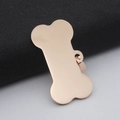 Bone-shaped stainless steel pet ID tag in rose gold finish with metal clasp - 40mmx21mmx1.8mm / Rose Gold