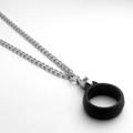 Close-up of durable stainless steel chain with black silicone ring for portable devices - 3mm NK Chain (With Silicone Ring)