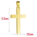 Minimalistische gouden roestvrijstalen kruishanger ketting maat 53mm bij 30mm voor uniseks - Kruis 53-30 (Alleen Hanger) / Goud