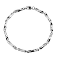 Minimalistische Mobius-kettingarmband van gepolijst roestvrij staal met een karabijnsluiting - Lengte 19cm / Dikte 3.8MM