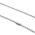 Polished silver stainless steel bead chain with cylindrical connector clasp - Bead Chain (2.4mm) / 50cm