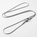 Collar de cadena de acero inoxidable pulido con cierre de langosta para hombres y mujeres - 0.9mm x 50cm / Plateado