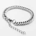 Heren roestvrijstalen Cuban link armband met karabijnsluiting en verstelbare ketting - Breed Met Verlengketting / Lengte 17cm