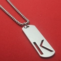 Titanium steel necklace featuring a hollow letter K pendant on a round box chain - Letter K
