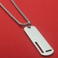 Polished titanium steel necklace with rectangular letter pendant and box chain - Letter L