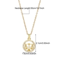 Libra zodiac pendant necklace in gold-plated copper with white cubic zirconia accents - Aquarius / Gold