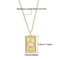 Vintage gold tarot pendant necklace with embossed figure and white cubic zirconia stone - The Wanderer