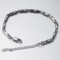 Gepolijste zilveren Mobius kettingarmband van roestvrij staal met verstelbare karabijnhaak - Lengte 16cm+5cm Staartketting / Dikte 3.8MM