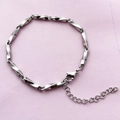 Zilveren Möbius armband van roestvrij staal met gedraaide schakels en verstelbare sluiting - Karabijnsluiting-Lengte 16CM+5CM Verlenging / Dikte 3.8MM