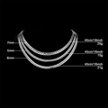 Flat Cuban link necklace sizes detail showing 5mm, 6mm, and 7mm widths in stainless steel - Plain Polished Necklace (N04090S-1.6) / Steel