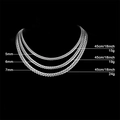 Detailed size comparison of 5mm, 6mm, and 7mm stainless steel Cuban link chains - Steel