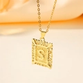 Collier doré avec pendentif lettre S aux motifs ajourés et texture granuleuse - Lettre S (Pendant Only (Without Chain))