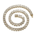 Vergoldete Hip-Hop-Halskette mit Zirkonia im Smaragdschliff und Iced-Out-Gliedern - 40CM / Gold