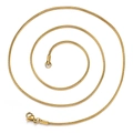 Minimalist gold stainless steel round snake chain necklace with lobster clasp closure - 50cm / 1.2mm / Gold