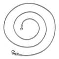 Sleek silver stainless steel snake bone chain necklace with lobster clasp closure - 55cm / 1.5mm / Steel