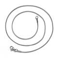 Sleek silver stainless steel snake bone chain necklace with secure lobster clasp - 45cm / 2mm / Steel
