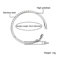 High polished 6mm stainless steel box chain bracelet with secure lobster clasp - Steel