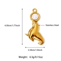 Polished 18K gold stainless steel seal pendant with iridescent opal bead detail - Sea Lion with Iridescent Stone (25N06248G)