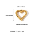 Ciondolo a cuore in acciaio inossidabile placcato oro 18 carati con finitura martellata - Stile Cuore Cavo Martellato (25N06325G)