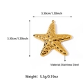 Golden starfish pendant in stainless steel with bubble texture and size specifications - Textured Starfish Shape (25N06335G)