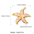 Macro del ciondolo a stella marina placcato oro 18K con perle e specifiche taglia - Stile Stella Marina (25N06357G-Pink)