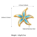 Dettaglio di un ciondolo a stella marina placcato oro 18K con smalto e dimensioni - Stile Stella Marina (25N06357G-Blue)