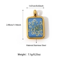 Gedetailleerde maattabel van de roestvrijstalen hanger met echte gedroogde bloemen - Blauwe Bloemen Hanger 4 (Hanger Zonder Ketting)