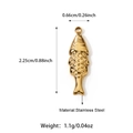 Polished 18K gold-plated stainless steel fish pendant with shell pearl detail, 2.25cm height - Fish Style (25N06344G)