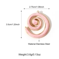 Pendentif coquillage rose dimensions 2,75x3cm en acier inoxydable et bords dorés - Spirale Goutte d'Huile Rose