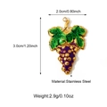 Ciondolo a uva in smalto e acciaio inossidabile per gioielli e braccialetti DIY - Stile Uva (25N06478G)