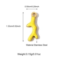 Macro shot of yellow coral-shaped stainless steel pendant with size and weight specs - Bright Yellow Coral Style (25N06495G-2)