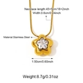 Detailed size specifications for the stainless steel flower pendant snake chain necklace - Gold-White Flower (25N06600G-W)