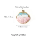 18K gold plated stainless steel shell pendant with gradient oil and faux pearls - 25n06275g
