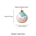 18K gold plated stainless steel seashell pendant with pink and blue enamel and pearls - 25n06277g