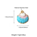 18K gold plated stainless steel seashell pendant with gradient enamel and pearls - 25n06278g