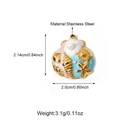 18K gold plated stainless steel ocean shell pendant with blue pink enamel and pearl - 25n06279g