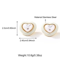 Orecchini a cuore in acciaio inossidabile con smalto bianco perla e dimensioni - Bianco (25E01577G-1)