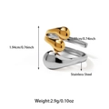 Tweekleurige ring van roestvrij staal in goud en zilver met modern vloeibaar druppelontwerp - Vloeibare Druppel Onregelmatige Stijl (25R01237GS)